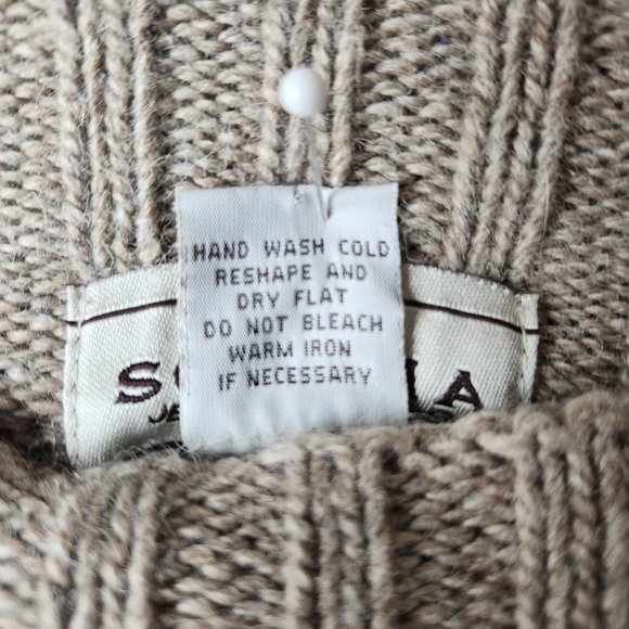 Vintage Mens Wool Blend Rib Knit Mock Neck Chunky Oversized Sweater Size Medium - Picture 5 of 10